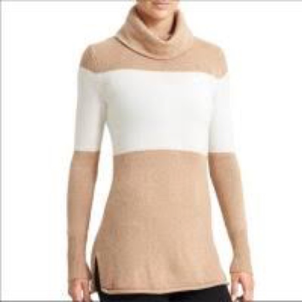 Athleta Chalet Cashmere Turtleneck Color Block Pullover Sweater Large
